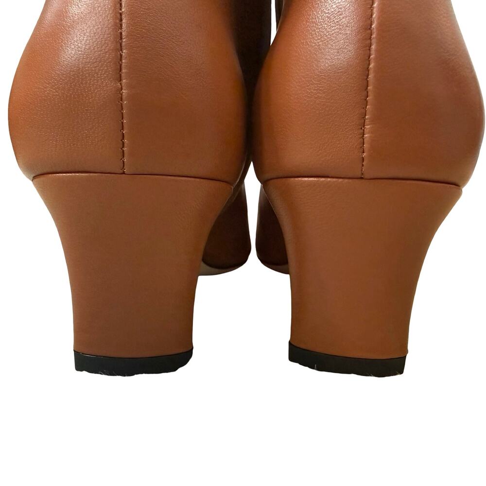 STAUD Wally Tan Nappa Leather Pointed Toe Kitten Heel Ankle Boots Size 39 / 9 - Picture 10 of 14